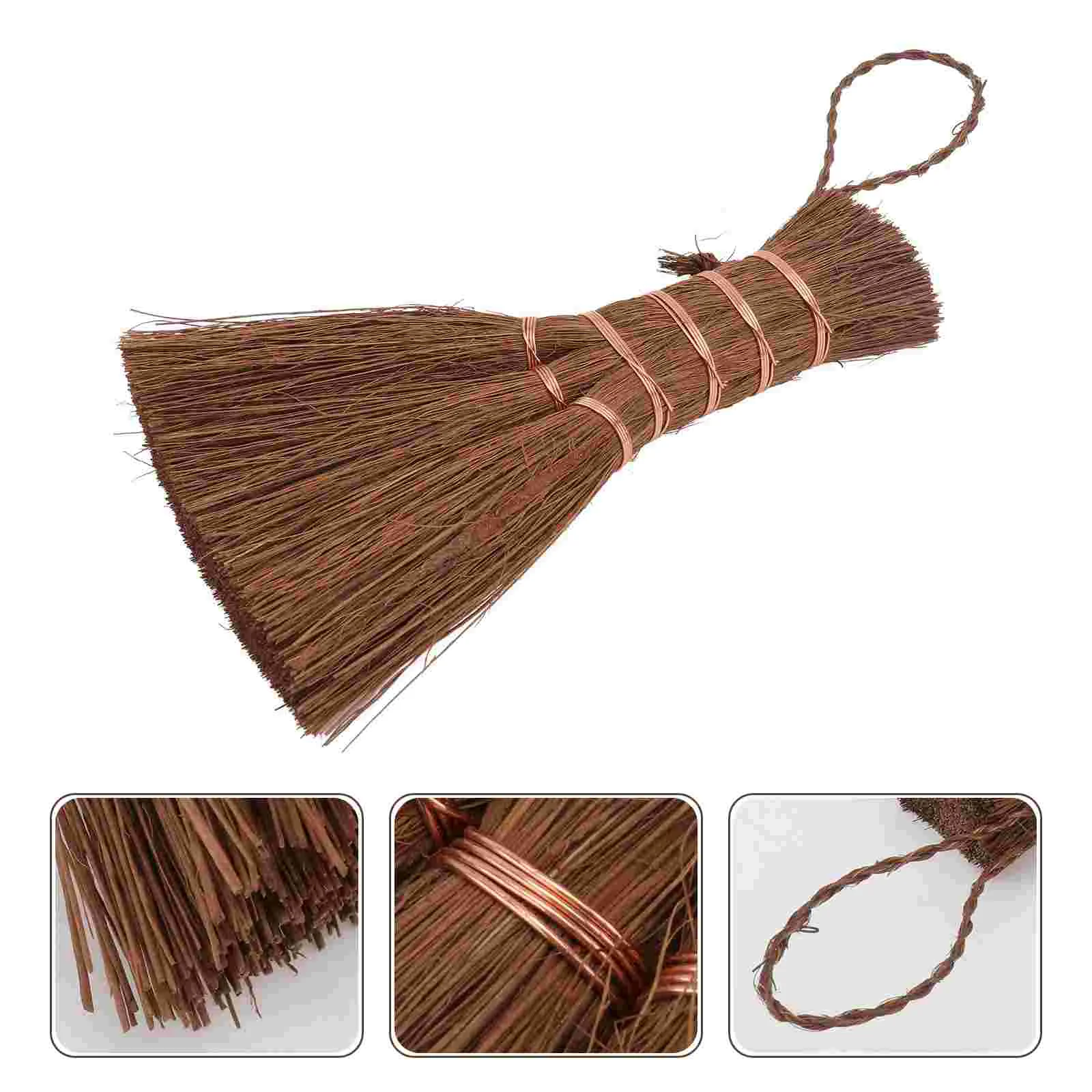 

Mini Brown Broom Toys Ceremony Cleaning Natural Adorable Material Silk Multifunctional Child Desktop Tool