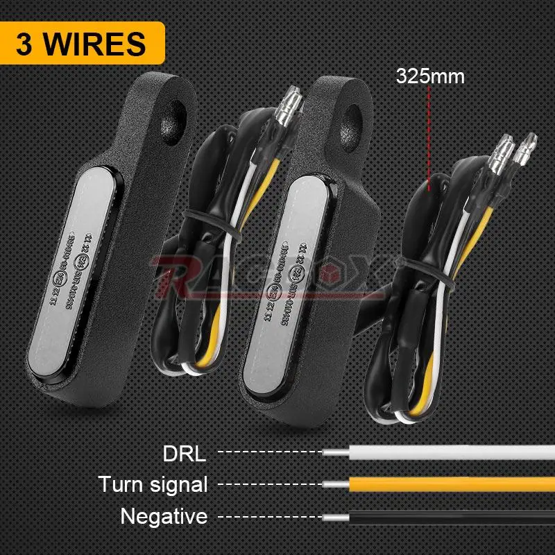 8mm 6led Motorcycle Turn Signals Light Flowing Rear Light Indicators White Amber