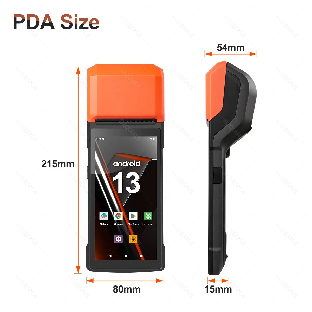 4G Android 13 Handheld Terminal POS Printer 58mm Thermal Printing 1D/2D Barcode Scanner for Small Business&Protective Case 2+32G