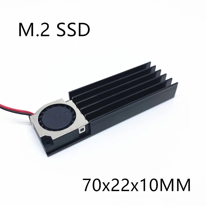 M.2 SSD Hard disk Heat Sink with Fan Thermal pad 70*22*6mm 70x22x10MM laptop Hard disk ssd aluminum fin  nvme 512 5pcs diy copper heatsink thermal pad heat sink sheet 0 3mm 2mm thickness for laptop gpu cpu chip cooler