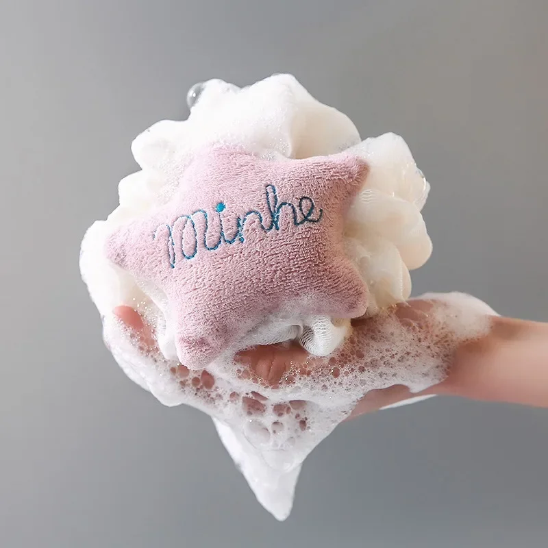 

Большой мяч для ванны, мяч для ванны сплошного цвета, простой милый скраб для ванны со звездами, Пенообразователь для спины, товары для ванны, цветок для ванны