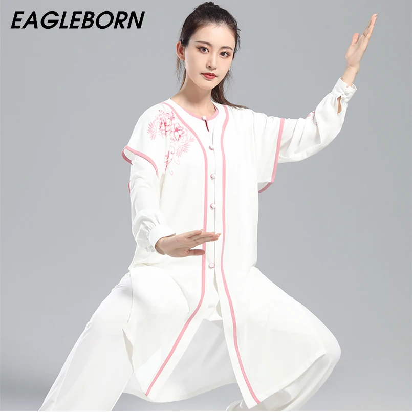 

New Tai Chi Suit Women Martial Arts Qigong Performance Traditional Suit Tai Chi Clothing Competition White Kung Fu Tai Chi Sets