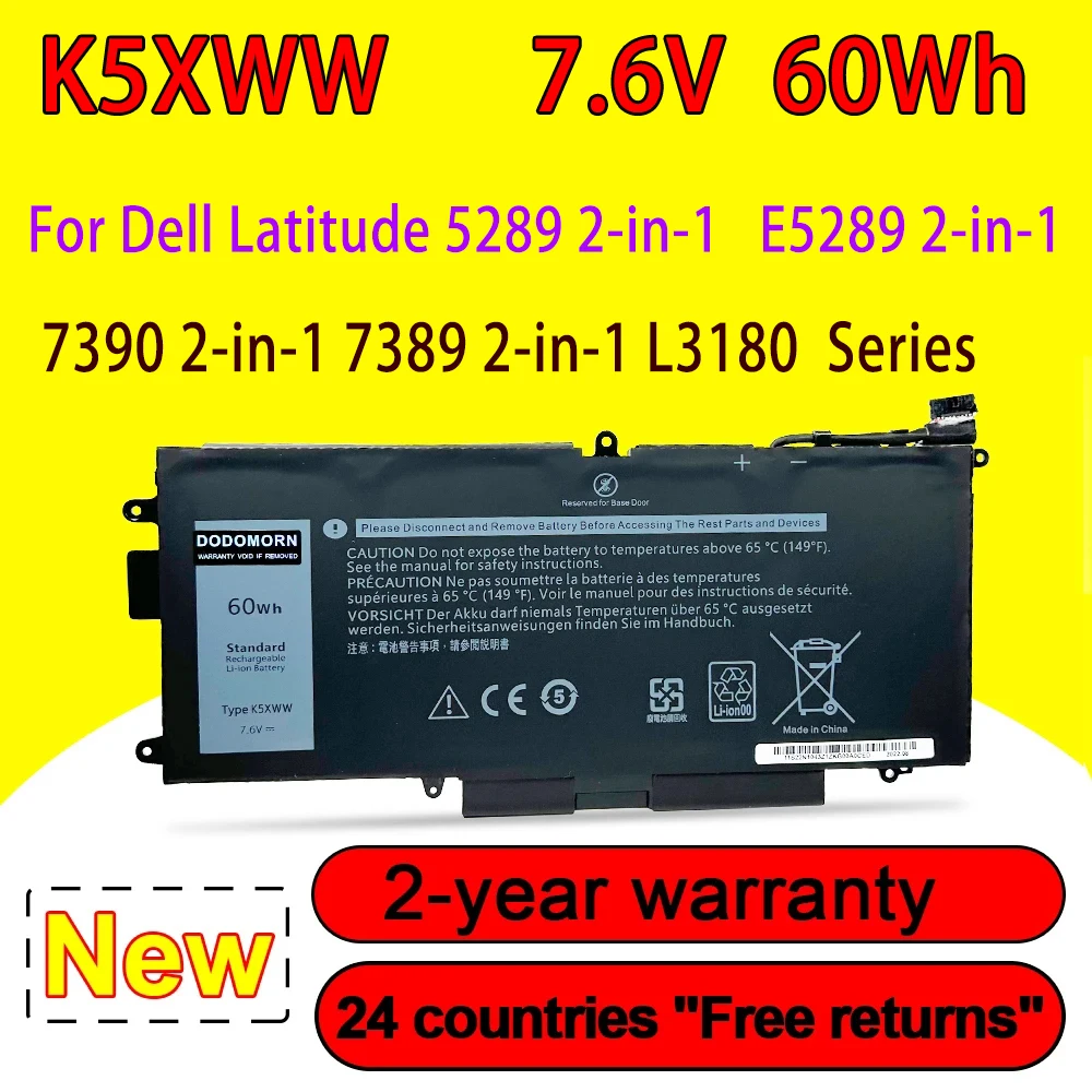 NewK5XWW71TG4LaptopBatteryForDELLLatitude5289738973902in1