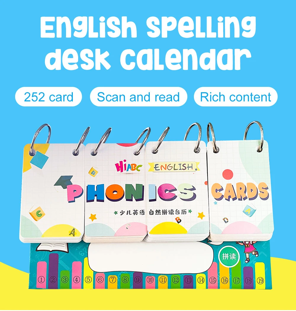子供のための英語の磁気カレンダーカード 教育学習用の単語 252個 Aliexpress
