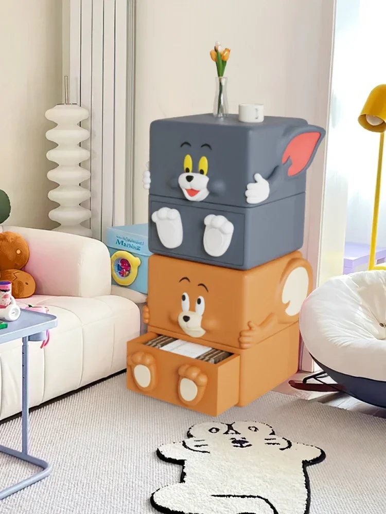 Cats and mice creative home bedroom bedside shelf several storage cabinets children bedside cabinet lockers.