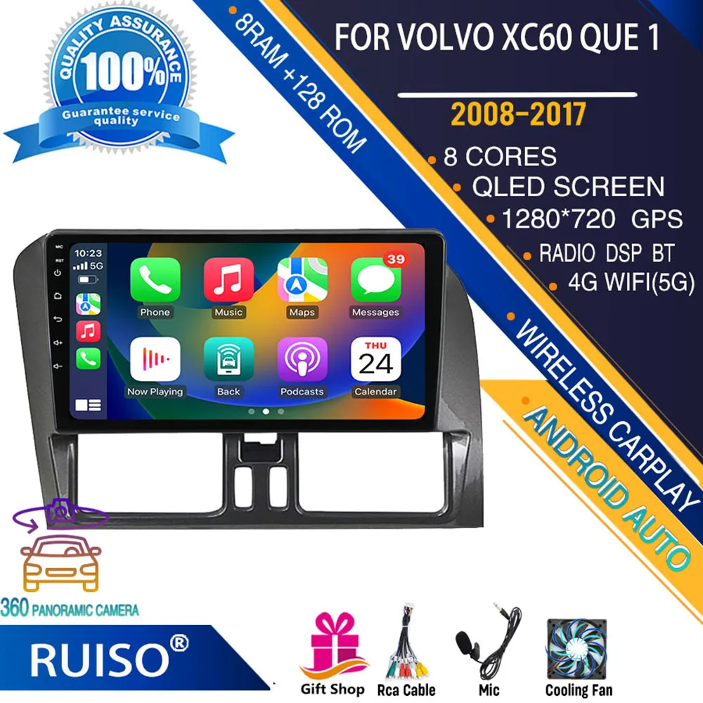 Ruiso Android Touch Screen Lettore Dvd Per Auto Per Volvo Xc60 Que 1 2008 - 2017 Autoradio Monitor Di Navigazione Stereo 4G Gps Wifi