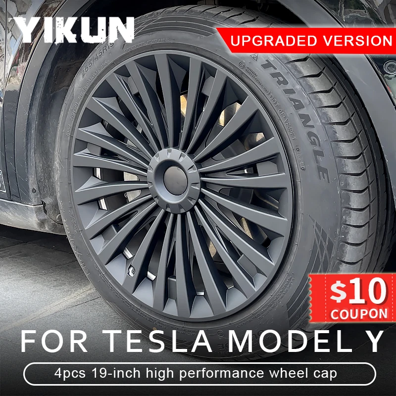 Hub Cap 4PCS 19 Inch Performance Replacement Automobile Full Rim Cover Accessories For Tesla Model y Wheel Hub Covers Wheel Hub Caps