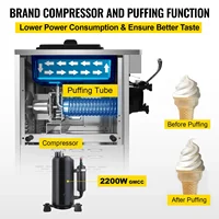Machine à crème glacée VEVOR de comptoir à tête unique 8116F 220V, prise européenne, alarme de manque de crème, idéale pour la restauration 5