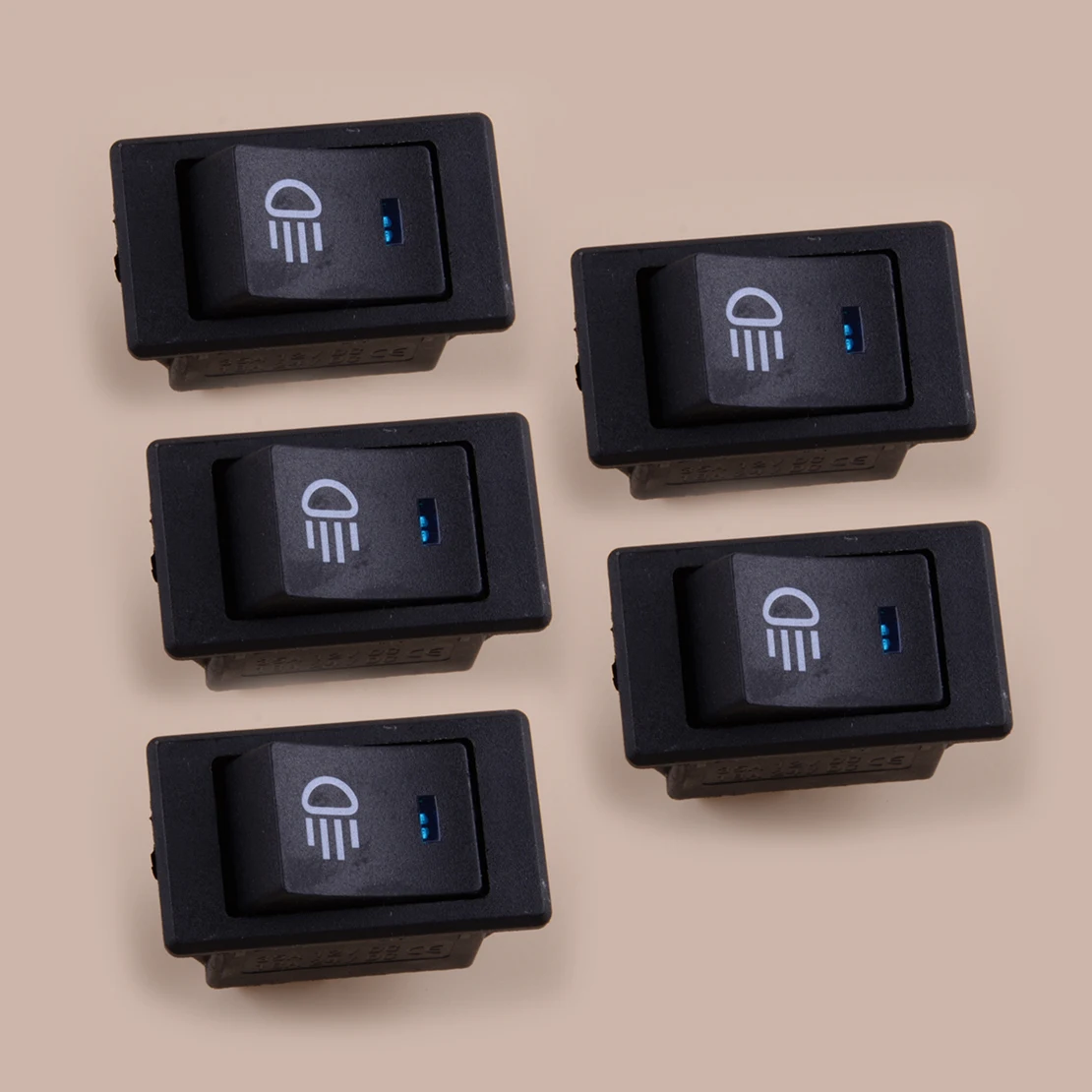 

5Pcs 12V Fog Light Rocker Toggle Switch Blue LED 35A for Car Dashboard Universal