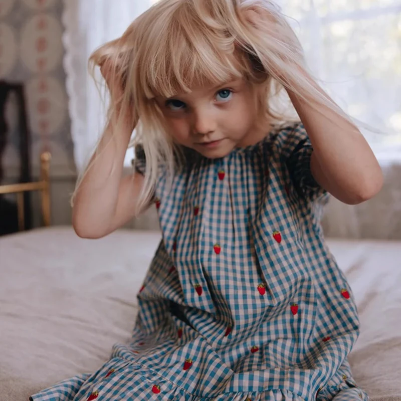 Girls Dress Summer Cotton Short Sleeves Toddler Baby Party