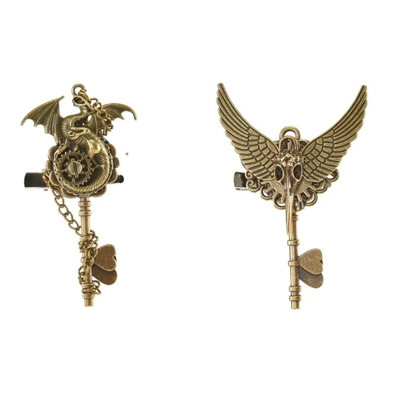 

Metal Brooch Collar Pins Steampunk Hairpins Vintage Hair Clip Punk Lapel Pin