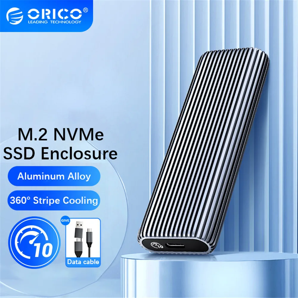 Orico Gabinete de Ssd Livre de Ferramenta Suporte de Alumínio Capa de Unidade de Estado Sólido Pcie Nvme Uasp tipo c M.2 10gbps