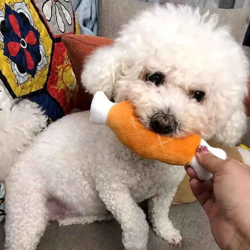 Interactive Plush Bone Toy For Dogs Vocalizing Bite Resistant_voghion.com