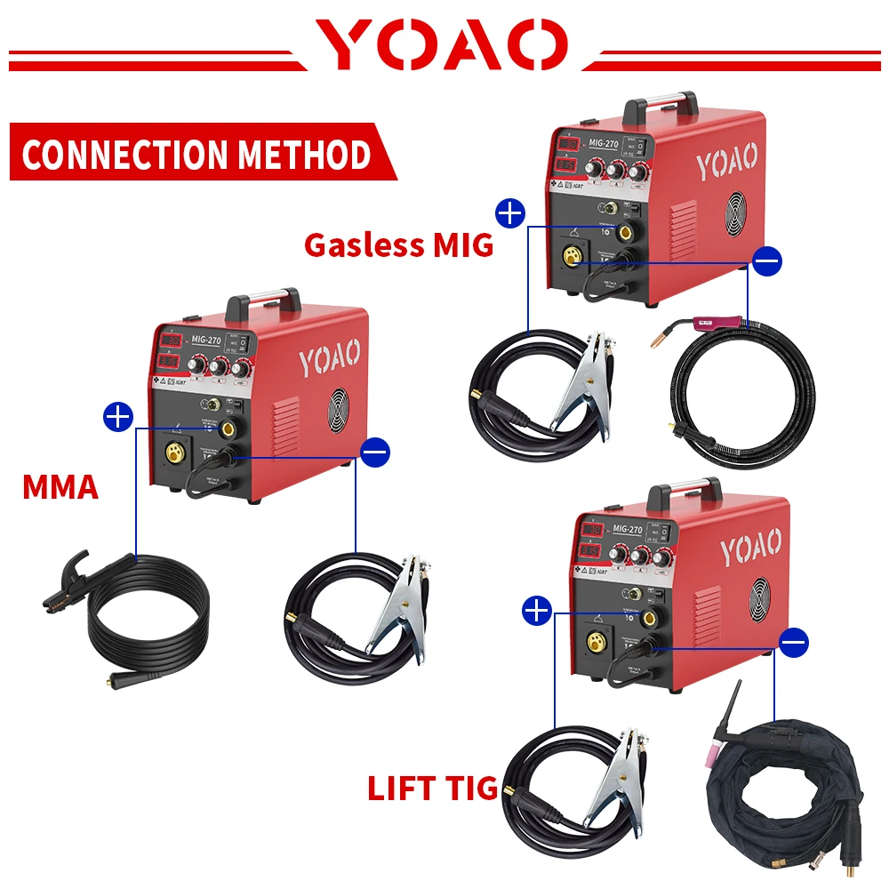 High Power Grade Dual-Purpose Welder 1/5/15KG Wire Feeder MIG-270 CO2 Welder Mini Welding Machine Gas and Gasless