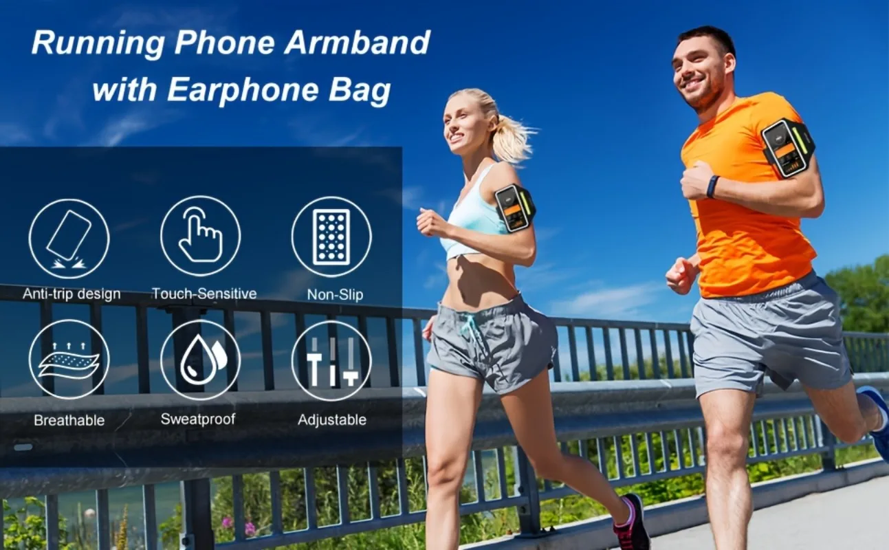 GUZACK 7,0 Antifall-Arm-Lauftaschen für iPhone 17 16 Pro Max 17 AIr 15 Plus 14 13 Xiaomi Outdoor Männer Frauen Sport-Armband-Tasche – Detail 1
