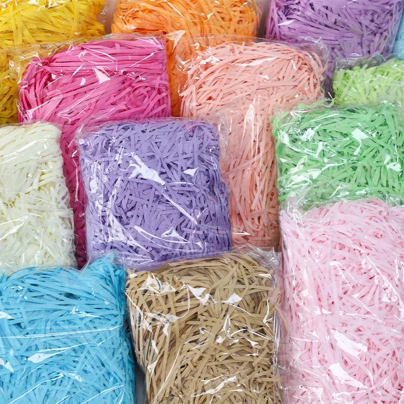 Gift Paper Filler 100g Box Colorful Raffia Shredded Paper Filler