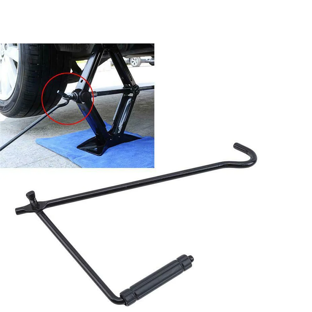 

2pcs Car Foldable Hand Jack Rocker Folding Handle Scissor Jack Rocker General Jacks Car Tools (Black)