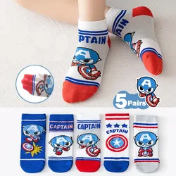 Kids' Superhero Mesh Socks - 5 Pairs of Breathable Cartoon Socks - 3-5 Years old (5pairs Mesh Cap A)
