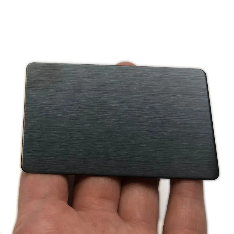 86x54mm Thick 0.5mm 304 Stainless Steel Blank Metal Business Card Gold Silver Rose Gold Black Brushed Finishing DIY Blank Cards stainless steel cards