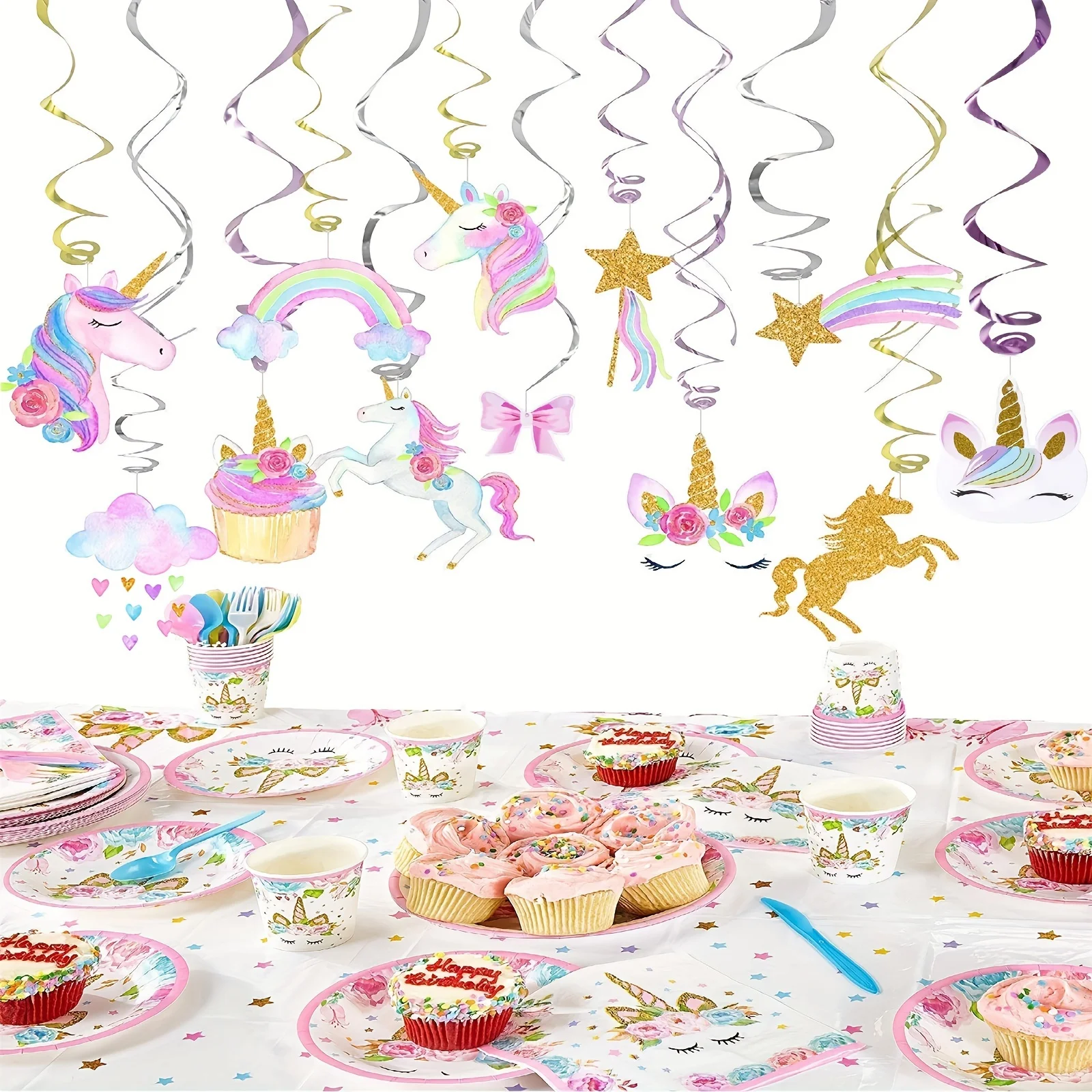 Magical Unicorn Swirl Decorations for Birthday Parties Weddings, party decorations