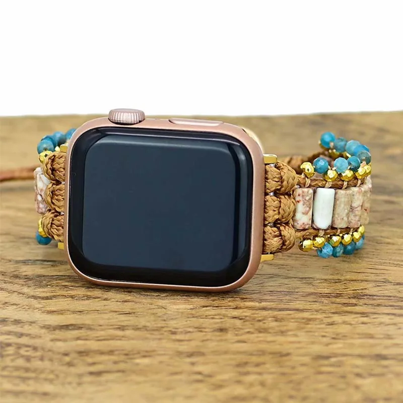 Bracelet tressé Vintage pour Apple Watch 8 7 45mm 44mm 42mm 38mm 40mm, bijoux naturels Boho pour iWatch Ultra 49mm 41mm