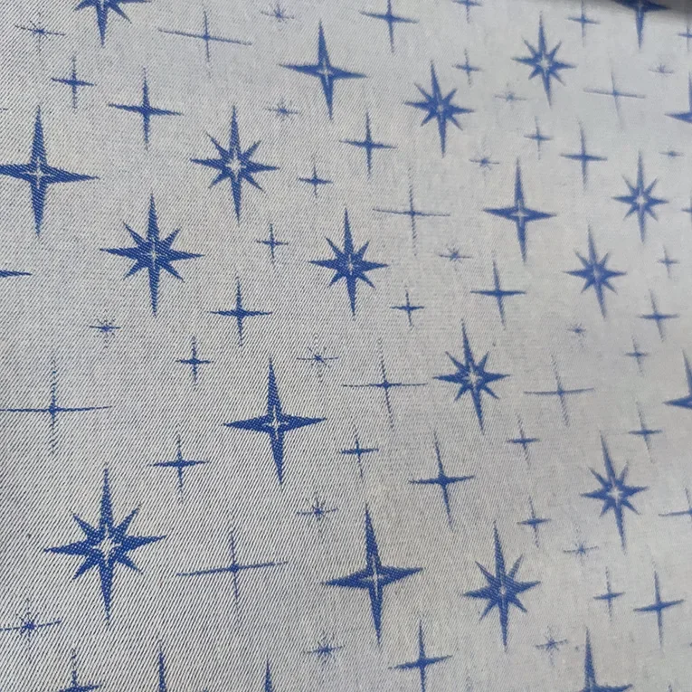 Colorful Embroidered Denim Fabric Starry Sky Denim Material for Jacket Shoes Bag Box Embroidery Fabric Clothing Accessories