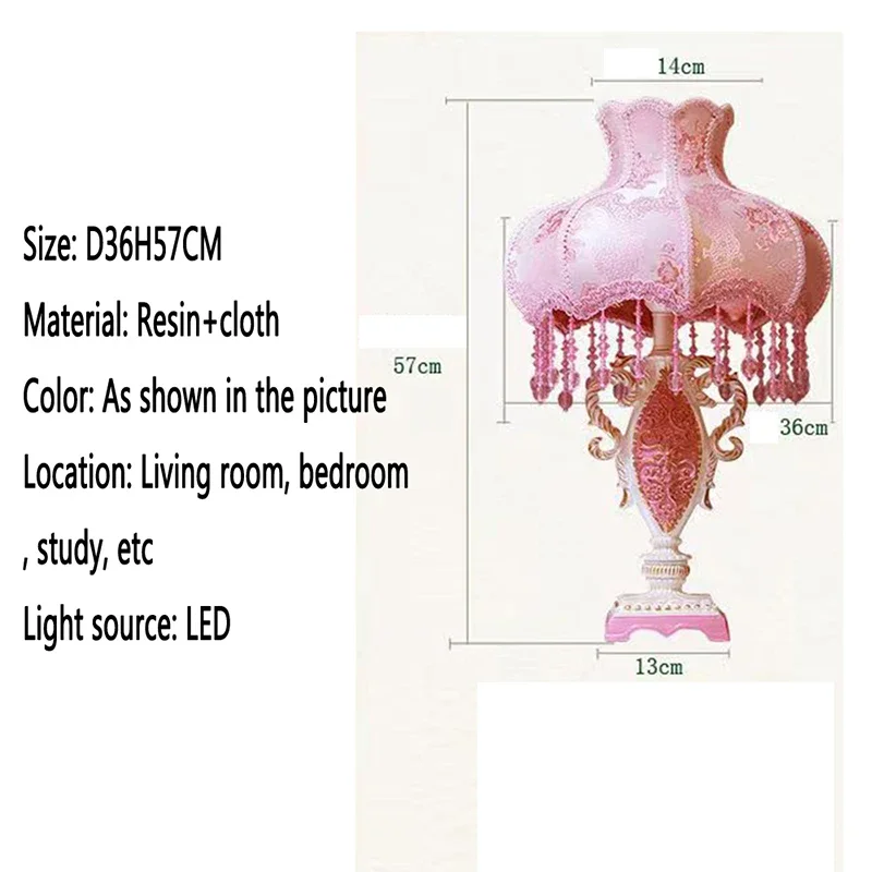 RONIN European Table Lamp Luxurious Living Room Bedroom Girl's room Study Villa LED Creativity Bedside Desk Light