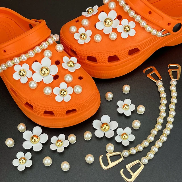 18PCS for Croc Charms Bling Flower Shoe Charms Cute Fashion Decoration Set  Clog