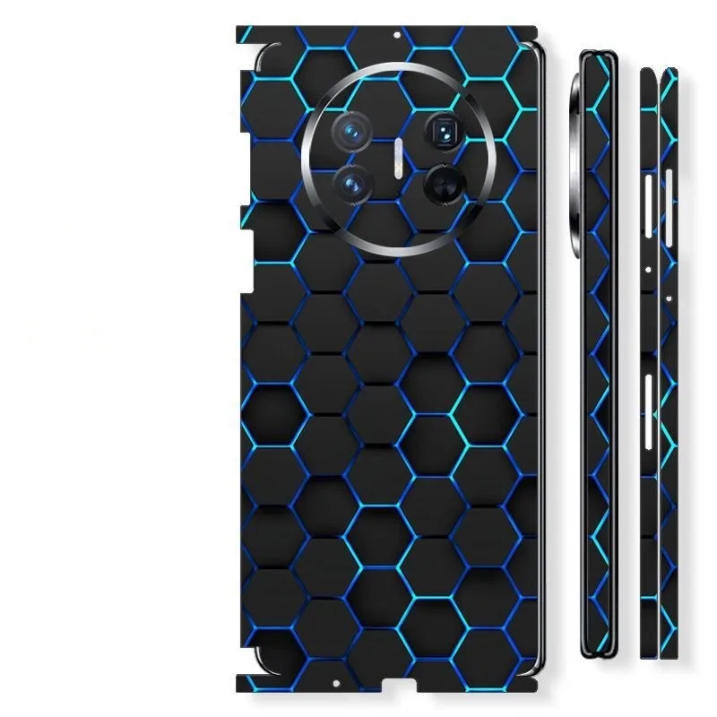 Pelle Di Decalcomania A Nido D'Ape Abbagliante Per Huawei Mate X5 X3 X2 Pellicola Protettiva Per Schermo Posteriore 3M Wrap Adesivo Estetico Colorato