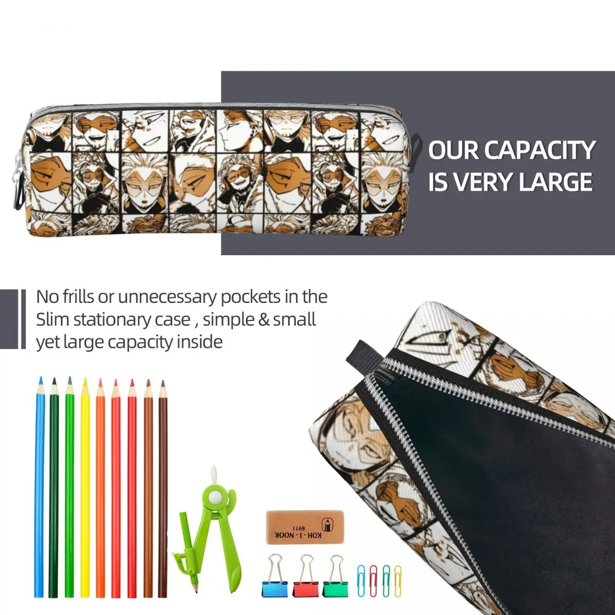 New My Hero Academia Hawks Manga Pencil Case Pencil Box Pen for Girl Boy Large Storage Bag School Supplies Gift Stationery