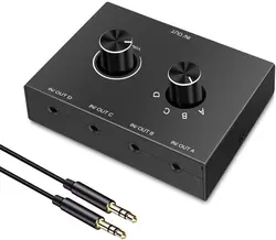 Bi-Directional Stereo Audio Switch with Mute Function (4 Port)
