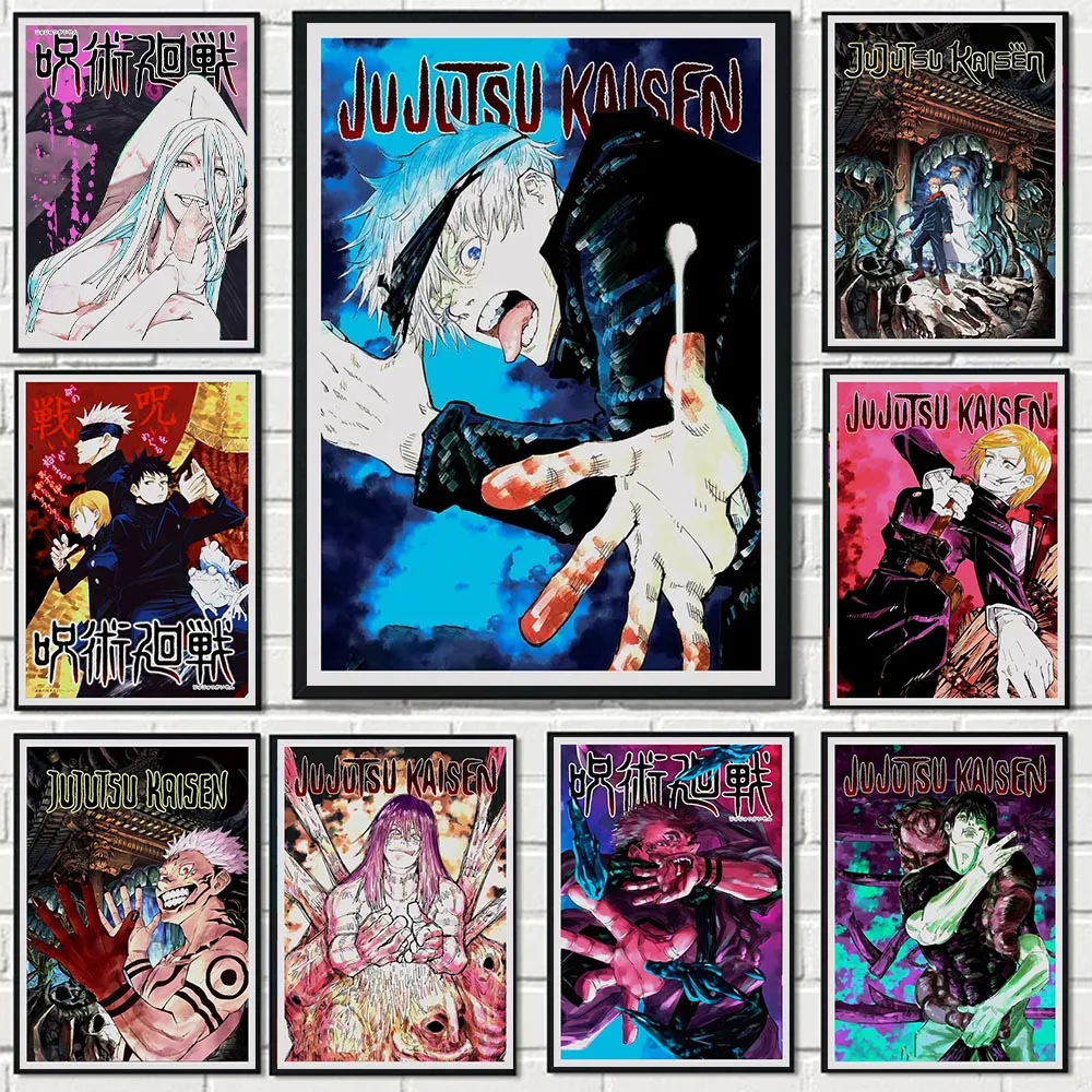 

Jujutsu Kaisen Retro Japan Classic Anime Vintage Posters Prints Room Bar Decoration Canvas Painting Pictures Wall Art Home Decor