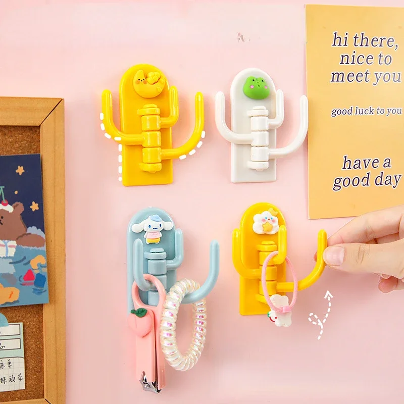 Rotatable Multi-purpose Cartoon Three-hook Hook Cute Student Dormitory Punch-free Traceless Sticky Hook Wall Door Key Hook Tools 5