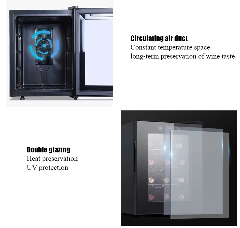 Wine Cooler 32L 12 Bottles Wine Refrigerator Cabinet Fridge Freestanding 4