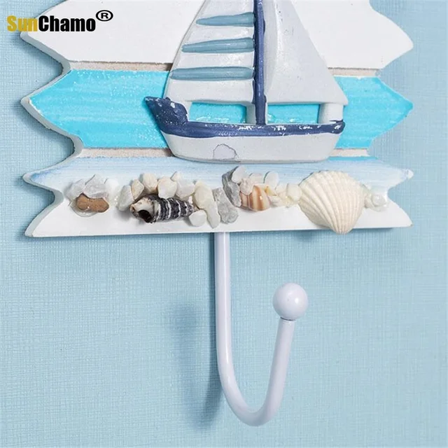 Mediterrán Stílusú Tengeri Kiegészítők Otthoni Bútor Kabát Fa Kampó Fürdőszoba Konyhai Dekoráció Kreatív Kis Horog - Image 4