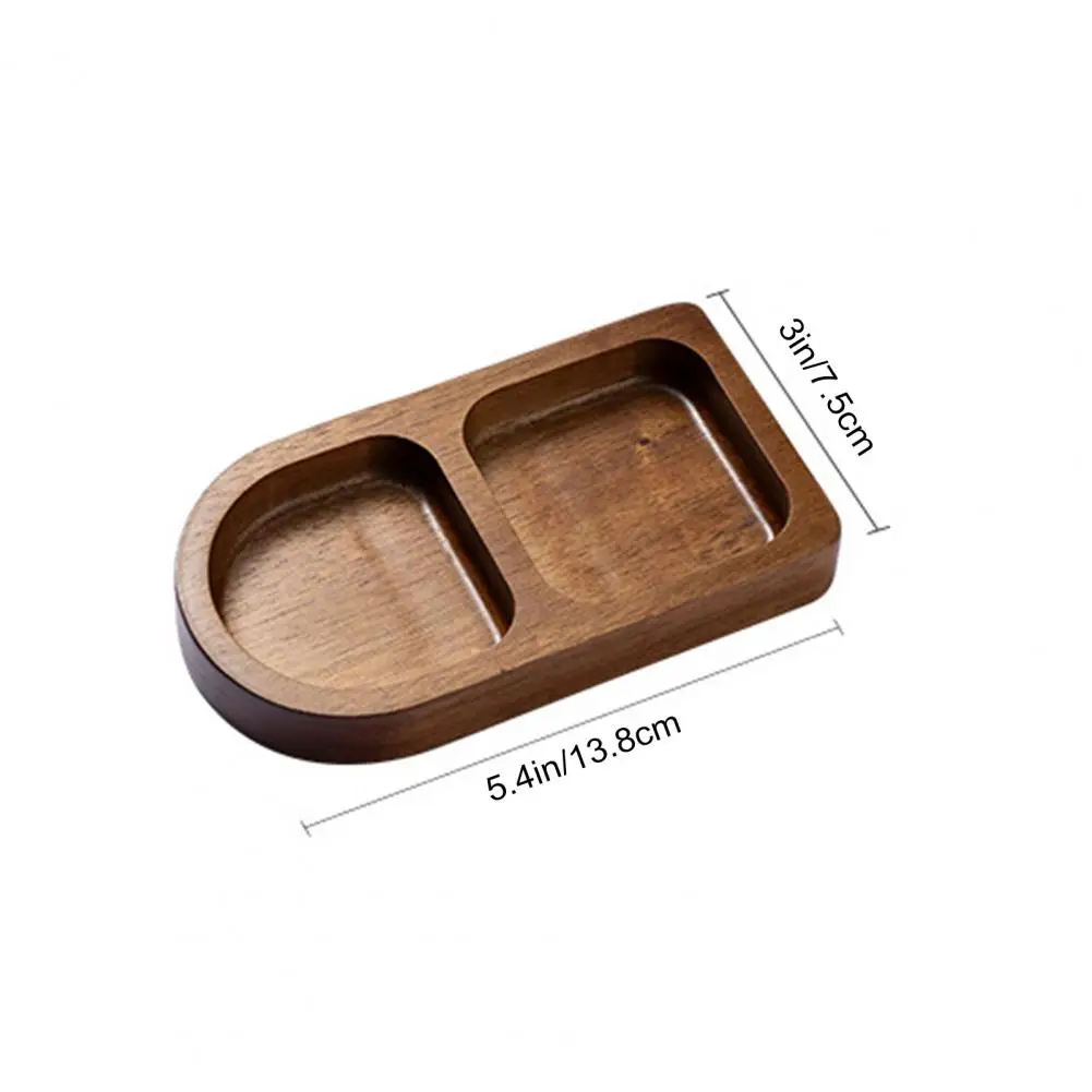 Wooden Divided Serving Tray Condiment Dish Multi Compartment Sauce Dishes wooden serving tray sauce dishes for Snacks Appetizers Fruit Candy Elegant Wood Plates