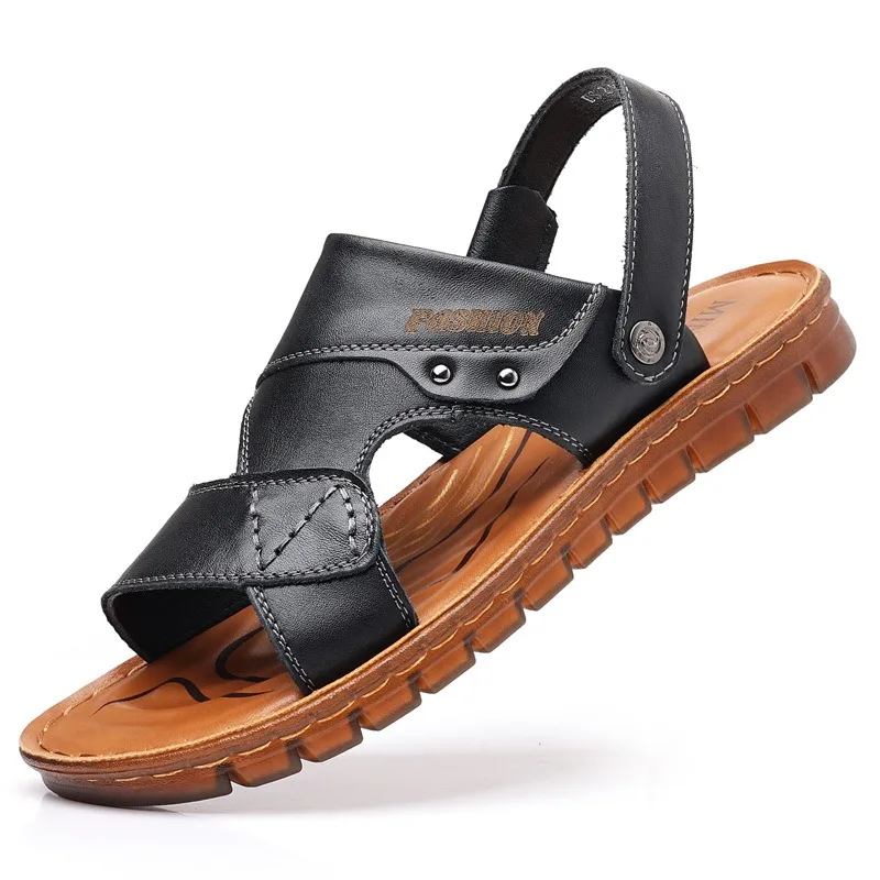 

Summer Fashion Hollowed-out Hand-stitched Roman Style Men's Sandals Designer New Soft Leather Outdoor Beach Men's Shoes
