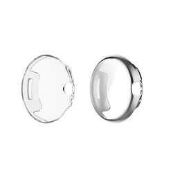 Premium Anti-Scratch Screen Protector Case - Soft TPU Cover, 2-Pack for 45mm (Silver  Clear)