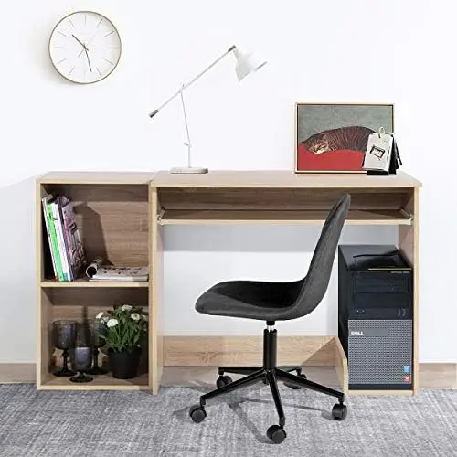 Description Picture 3 of itemLatop Study Table Workstation Home Office Wood Shelving computer desk, Beech L shape desk Office desk with shelf Desk l shape Wh