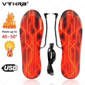 1/2 Pair Electrically heated insoles Foot Warming Warmer Pad Mat Winter Outdoor Walking Heating Insole Winter Warm unisex 1