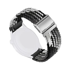 Nylon Braided Loop Strap - Sport Bracelet Wristband Belt - 22mm (Dark chocolate)