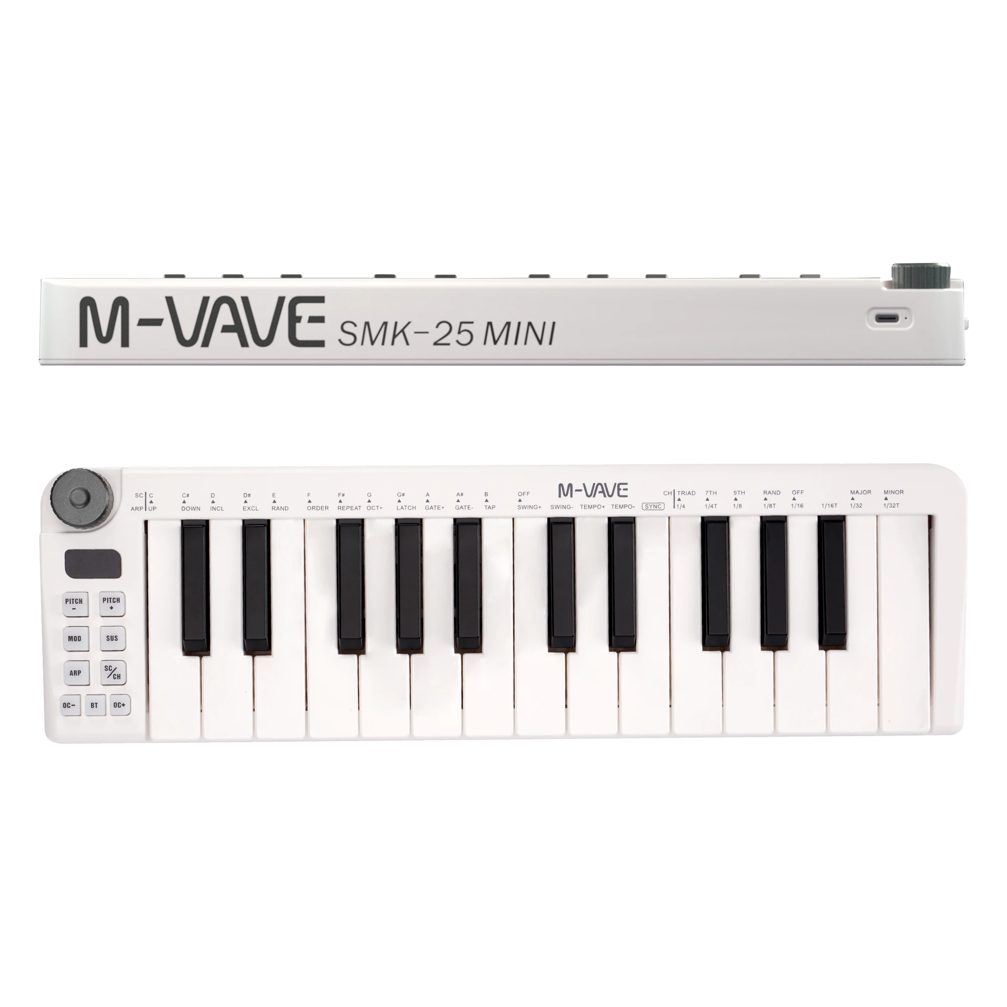 MvaveSMK25MIDIKeyboardRechargeable25KeyMIDIControlKeyboard
