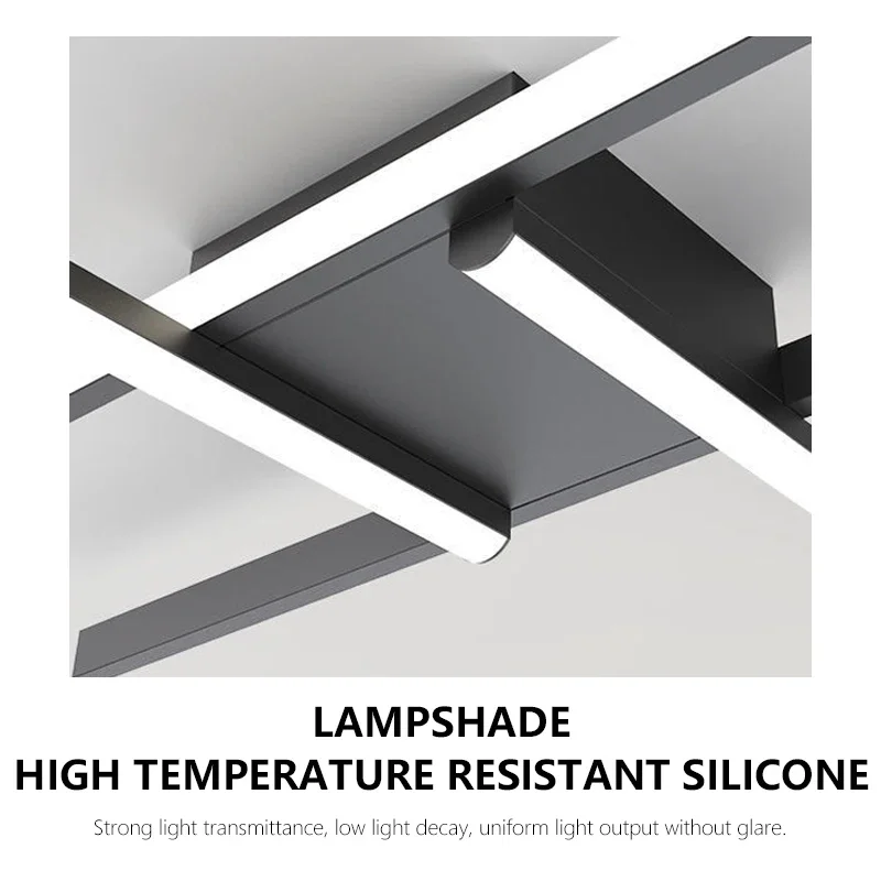 Modern LED Ceiling Light Black 50cm 32W Home Decor Lamps For Bedroom Bedside Living Room Office Indoor Lighitng Fixtures