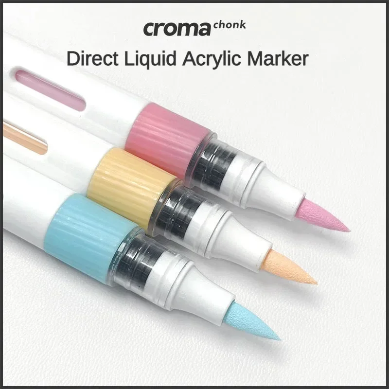 Croma 직접 액체 아크릴 마커 펜, 방수 스케치, 유성 알코올 기반 펜, 원단 락 아트 용품, 24 색, 48/72 색