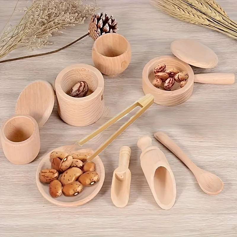 1 Set Sensory Enlightenment and Puzzle Simulation Kitchen,  Home Experience Toys, Early Education Wooden Toys,Christmas Gifts