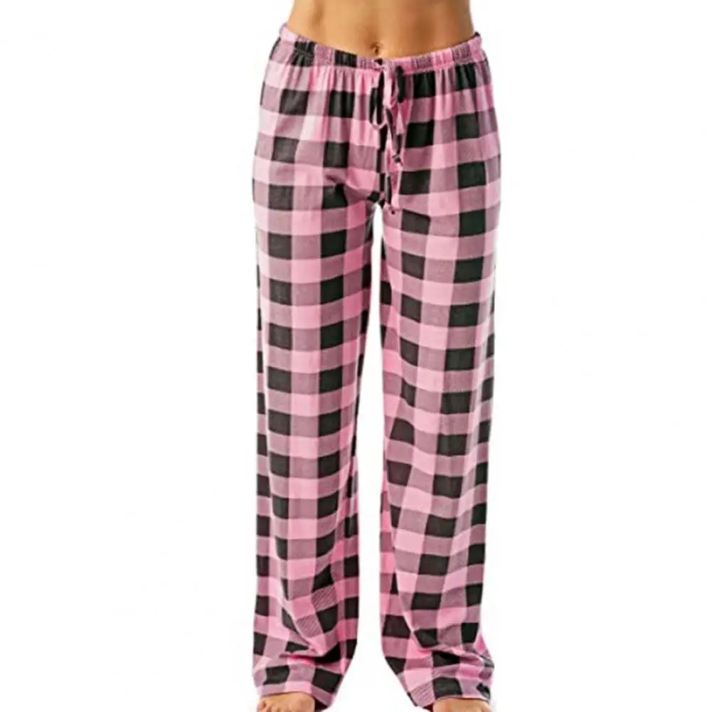 

Fashion Women Casual Cotton Pajama Long Pant Soft Comfortable Loose Elastic Waistband Plaid Cozy Sleepwear Home Lounge Pants New