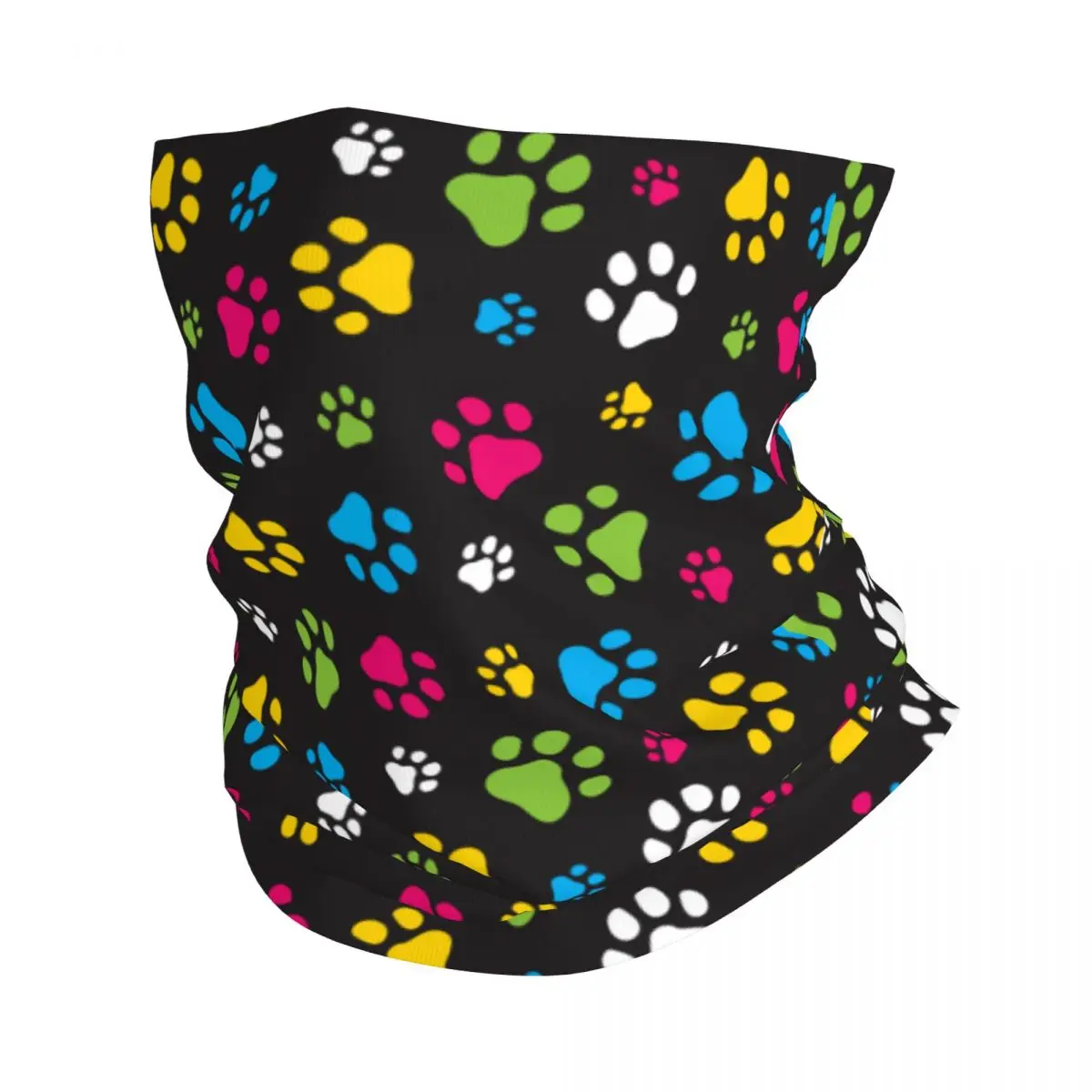 

Colorful Dog Paw Animal Foot Prints Bandana Neck Gaiter Printed Balaclavas Mask Scarf Warm Headband Fishing Adult Breathable