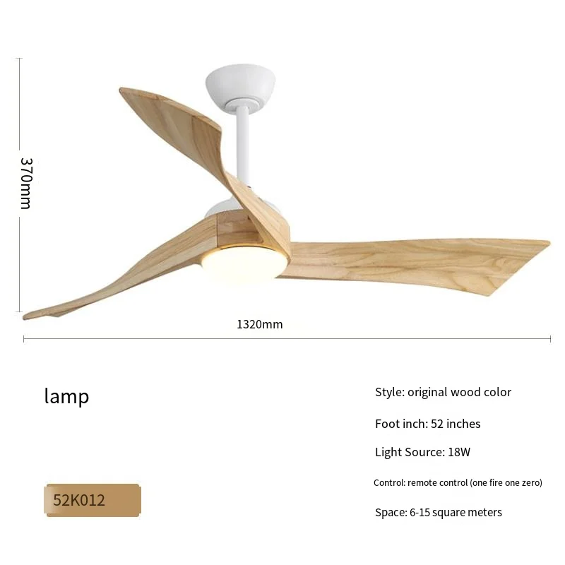 Outdoor 52 Inch Ceiling Fan with Remote Control Low Noise Pure Copper DC Motor Ventilador De Techo