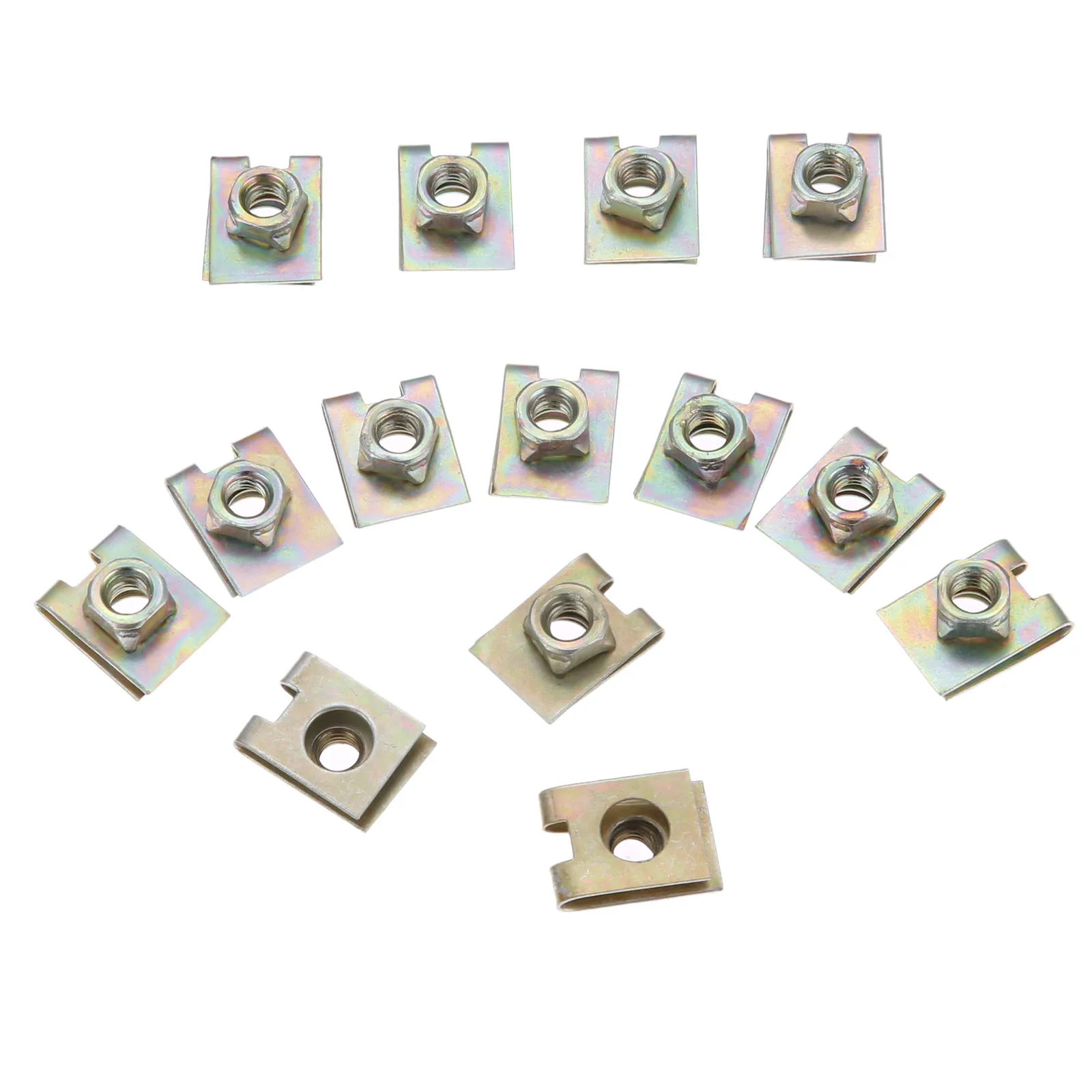 20Pcs Auto Spring U-Type Plate Nut Speed Clips M6 For Car Panel Defense Fastener Clips Nuts Speed Clip U-type Retainers Metal
