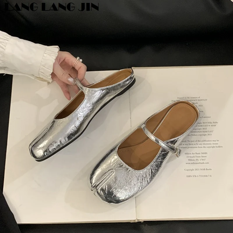 Women Tabi Ninja Slippers Brand Mules Soft Microfiber Comfy Flats Fashion Split Toe Slides Casual Loafer Shallow Ballerina Mujer — view 6